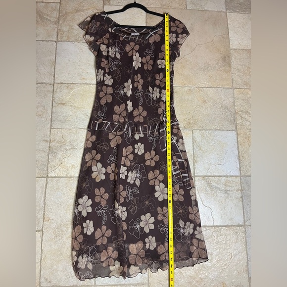 Vtg Y2K Believe Drop Waist Midi Dress 10 Fairy Grunge Whimsical Earthy Woodsy - Picture 10 of 10